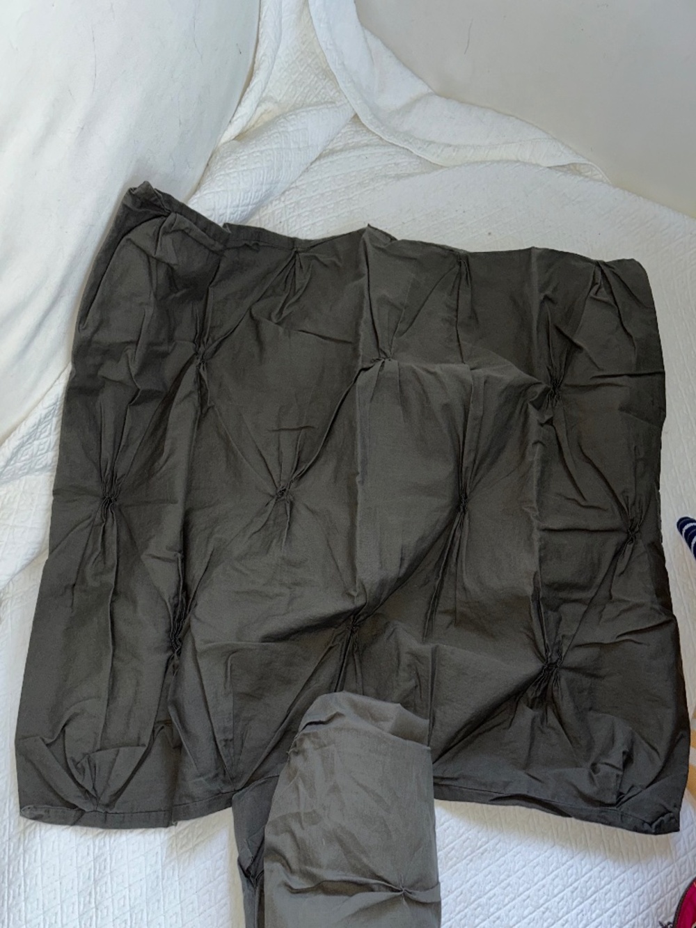 West Elm charcoal pin tuck cotton pair two standard pillow sham cases